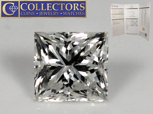 GIA Certified 0.96ct Loose Square Modified Brilliant Princess Cut Diamond I VS1