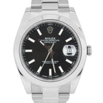 Rolex DateJust 41 Black 41mm Stainless Steel 126300 Oyster Watch BOX PAPERS