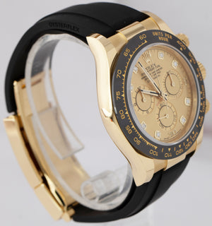 BRAND NEW Rolex Daytona OYSTERFLEX Gold Champagne DIAMOND 40mm Watch 116518 B+P
