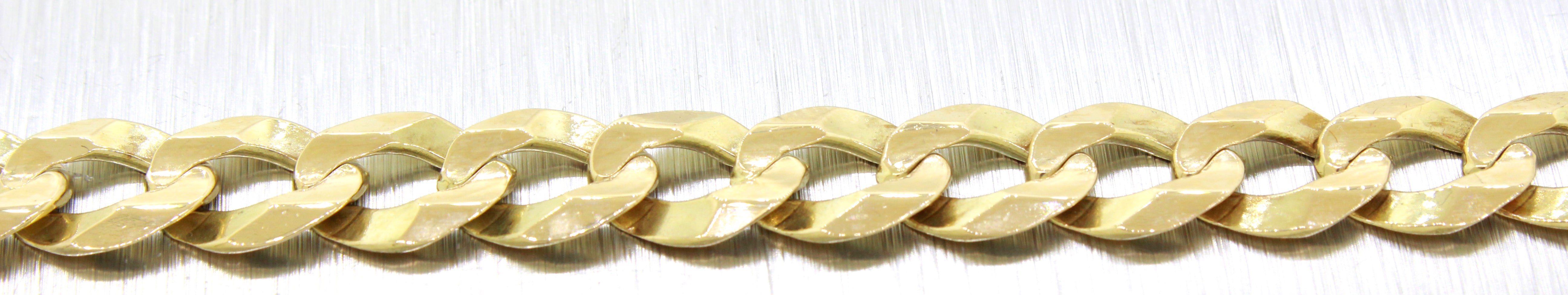 Men's Modern 10k Solid Yellow Gold 11.7g 7.75" Curb Link Chain Bracelet