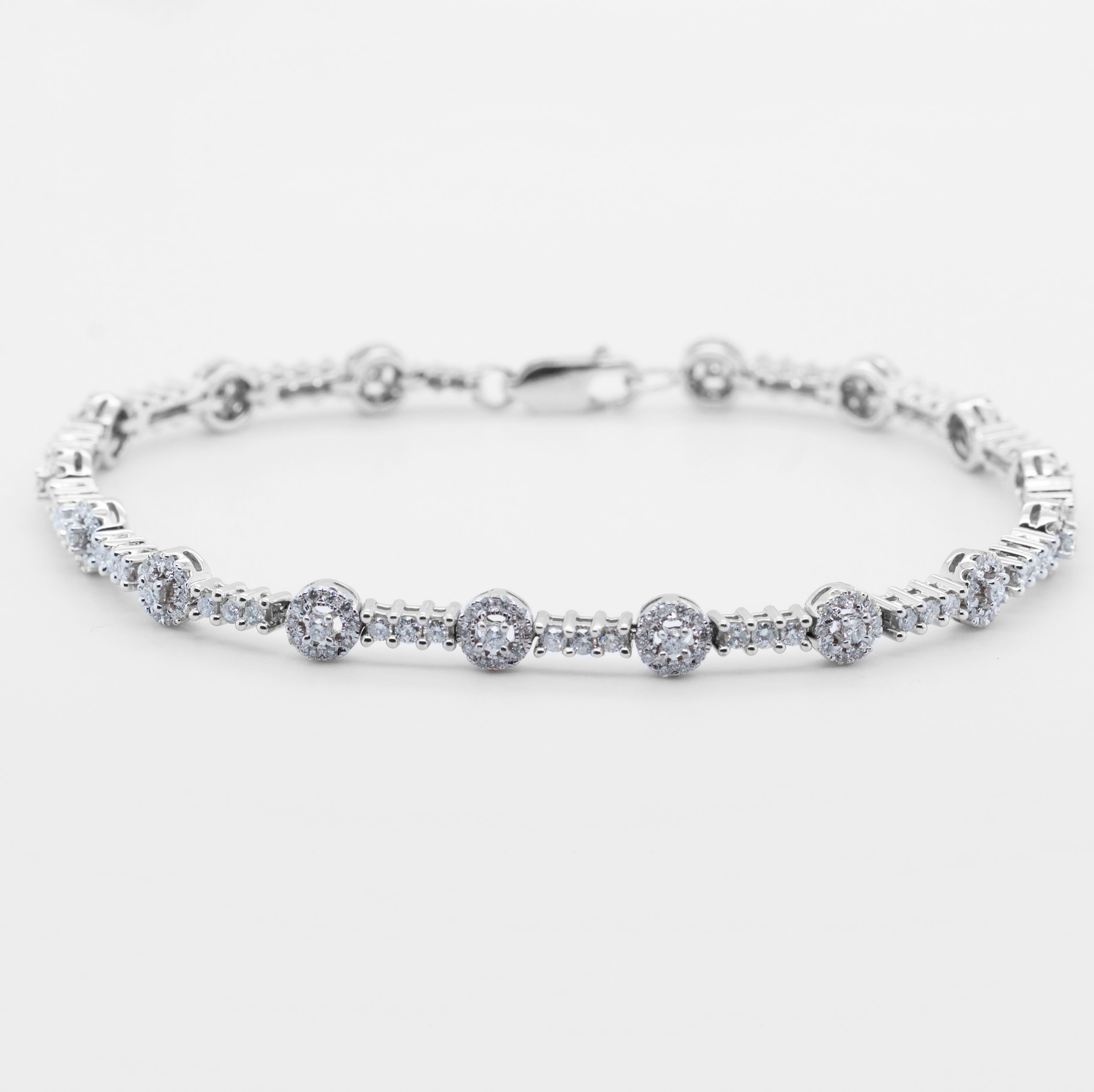 Stunning GIA Diamond Tennis Bracelet for Women, 18k Solid White Gold &  1.5tcttw Real Diamond Bracelet, Valentine's Day Gift - Etsy | Tennis  bracelet diamond, Diamond bracelet design, Diamond bracelet