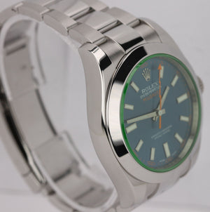 MINT Rolex Milgauss Z-Blue Green Anniversary 116400 GV Stainless Steel Watch