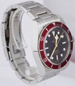 Tudor Black Bay Heritage Red Stainless Steal Black 41mm Dive Watch 79220 R B+P