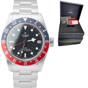 OPEN CARD Tudor Black Bay GMT Pepsi 41mm Stainless Black Date Watch 79830RB