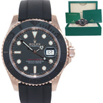 2021 Rolex Yacht-Master 126655 18k Rose Everose Gold 40mm Oysterflex Watch Box