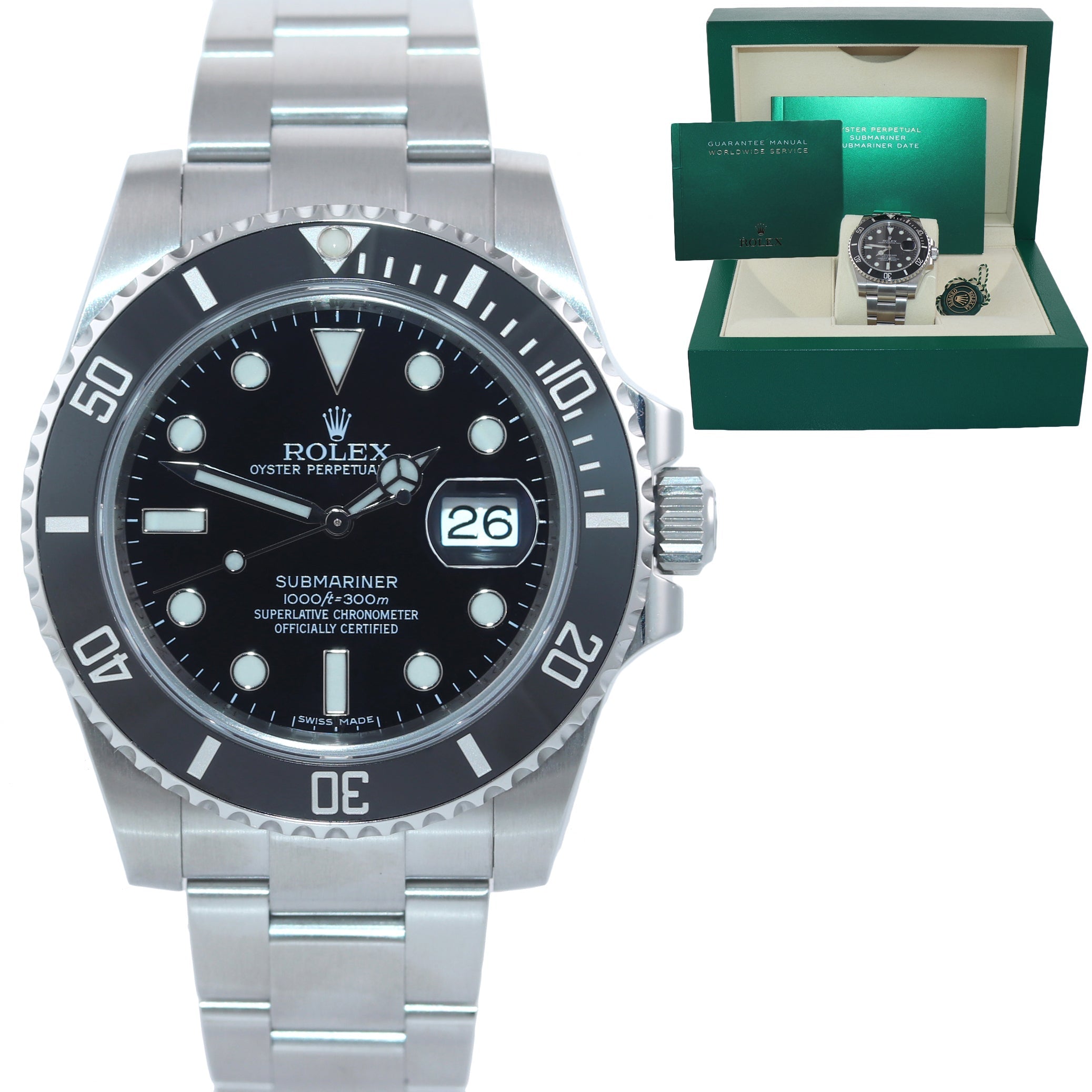 2018 Rolex Submariner Date 116610 Steel Black Ceramic Bezel 40mm Watch Box