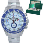 Copy of 2021 Rolex Yacht-Master 2 NEW MERC HANDS Steel Blue 116680 Watch Box