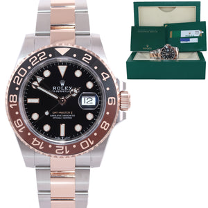 PAPERS Rolex GMT Master Root Beer Ceramic Rose Gold Steel 126711 Watch Box