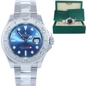 Random Serial Rolex Yacht-Master 116622 Steel Platinum Blue 40mm Watch Box