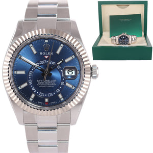Rolex Sky-Dweller Stainless White Gold BLUE DIAL 42mm 326934 Watch Box