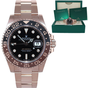 2021 Rolex GMT Master II Root Beer Ceramic Rose Gold 126715 Watch Box