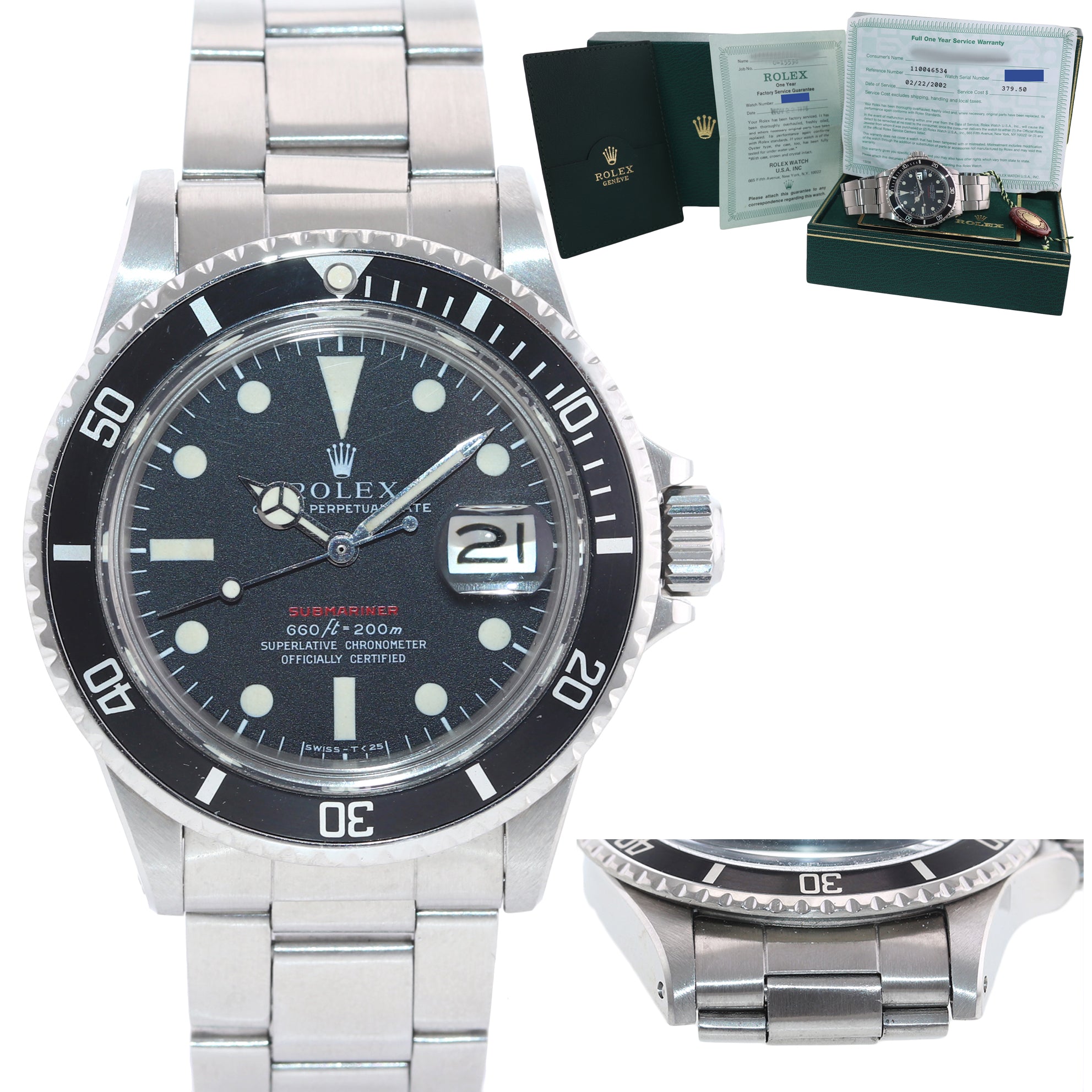 RSC PAPERS Rolex Submariner 1680 RED Submariner Orginal Patina Watch Box
