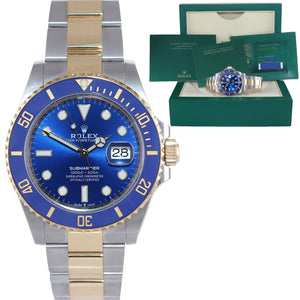 NEW APRIL 2022 PAPERS Rolex Submariner 41mm Blue 126613LB Two Tone Gold Watch