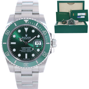 2015 Unpolished PAPERS Rolex submariner Hulk 116610LV Green Dial Ceramic Watch