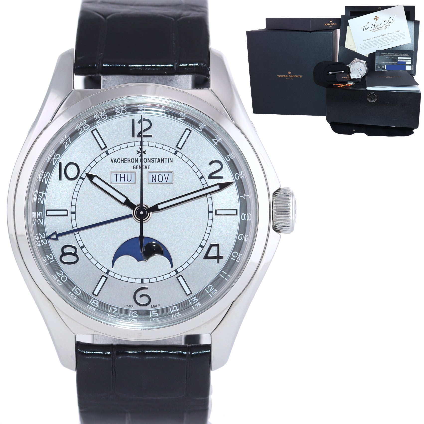 PAPERS Vacheron Constantin Overseas 4000e 40mm Steel Moonphase Calendar Watch