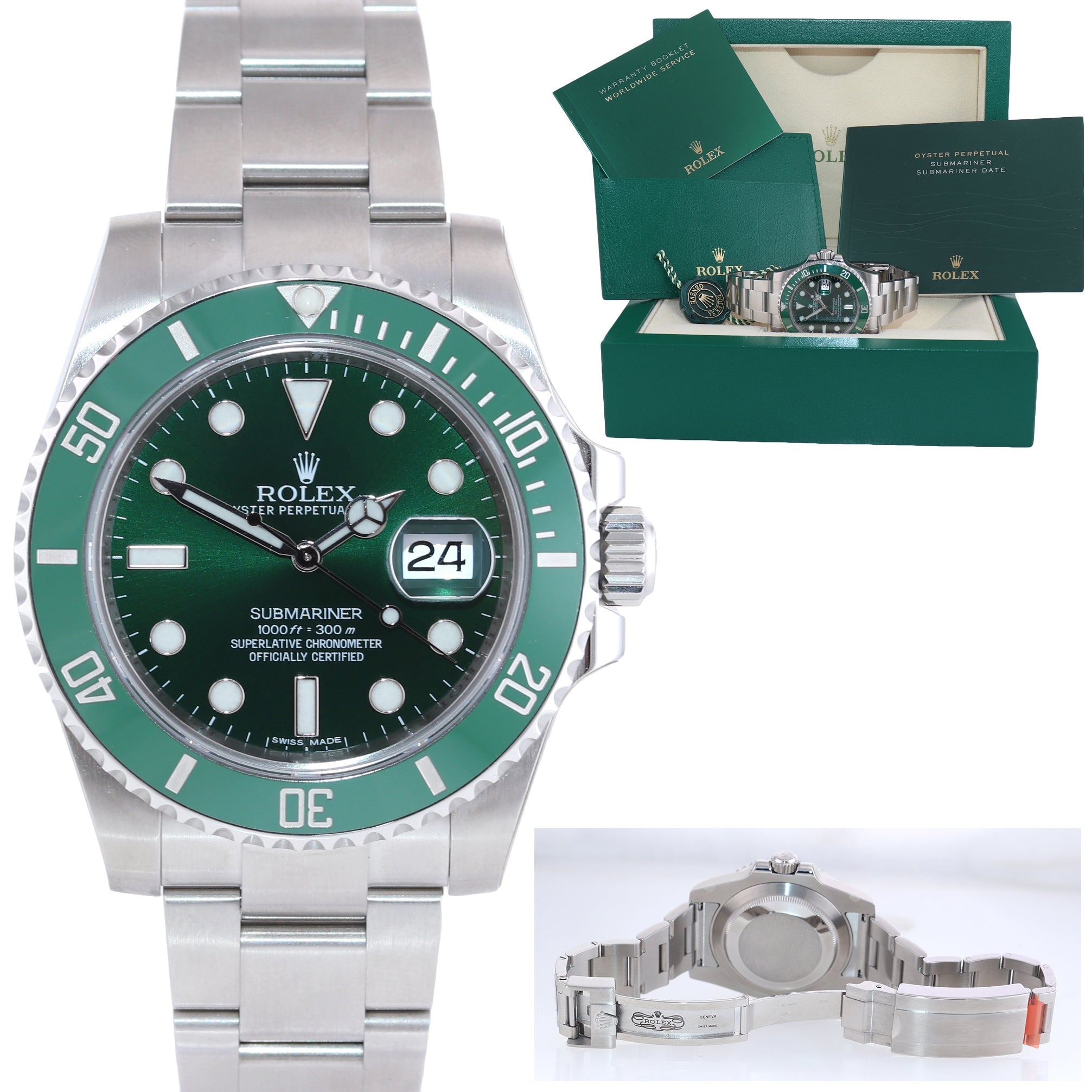 Copy of STICKERS Rolex submariner Hulk 116610LV 40mm Green Dial Ceramic Watch Box