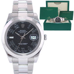 Rolex DateJust II 2 116300 Black Roman Stainless Steel 41mm Scrambled Watch