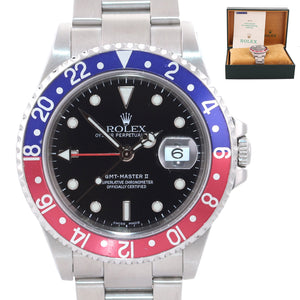 BLRO BOX & PAPERS Rolex GMT-Master 2 Pepsi Red Blue Steel 16710 40mm Watch Box
