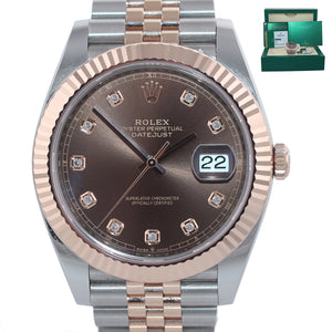 NEW 2019 Rolex DateJust 41 126331 Chocolate Diamond Gold Two-Tone Jubilee Watch