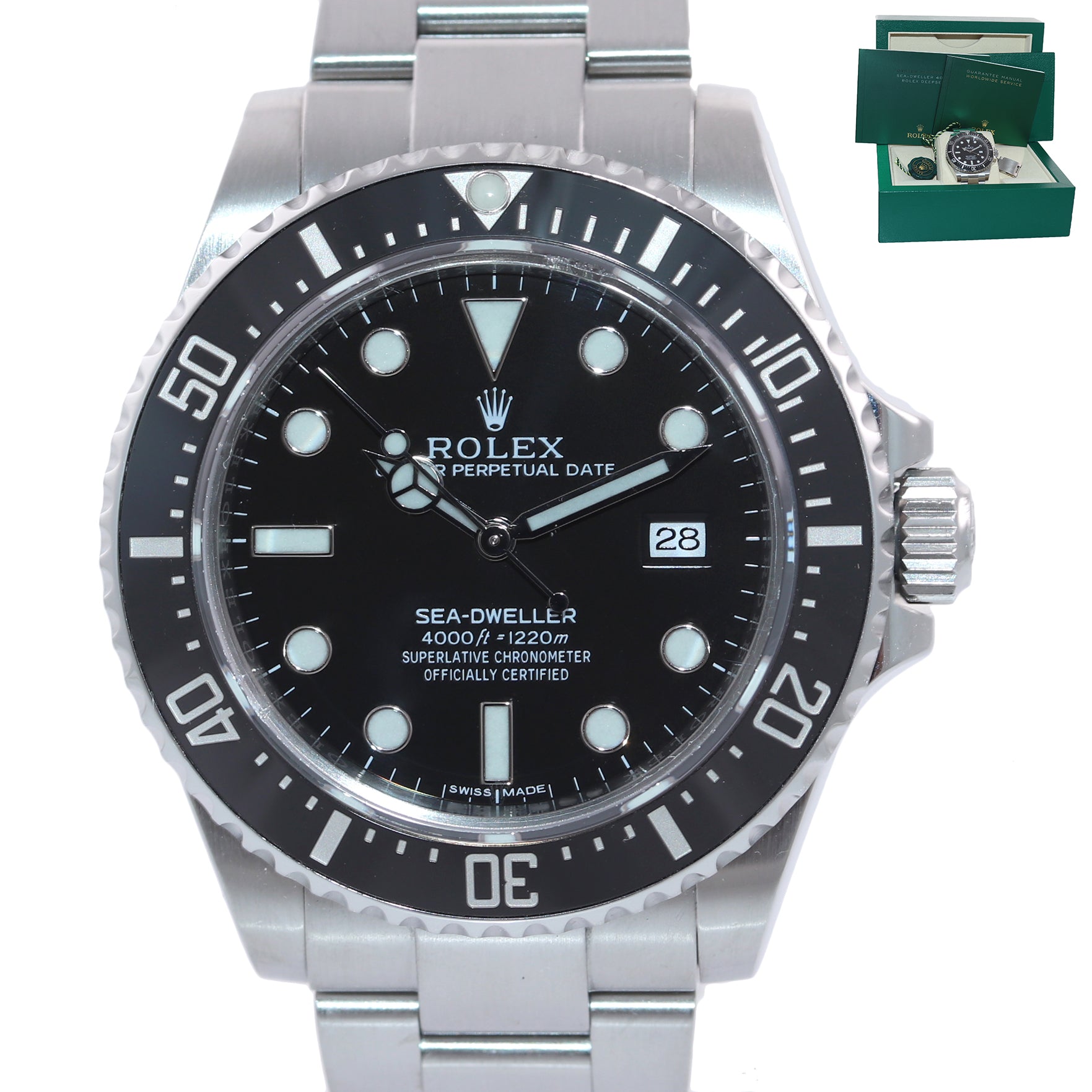 2017 Rolex Sea-Dweller 4000 SD4K 116600 Steel Black Ceramic Dive Watch Box