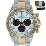 2008 Rolex Daytona 116523 White Panda Steel 18k Yellow Gold Two Tone Watch Box
