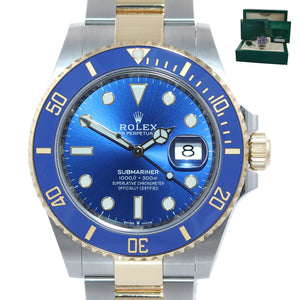 2021 BRAND NEW Rolex Submariner 41mm Blue 126613LB Two Tone Gold Watch Box