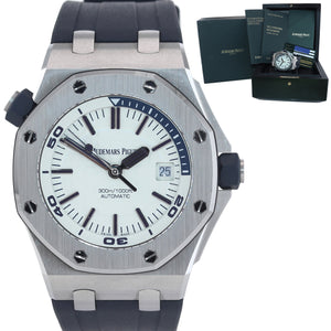 NEW PAPERS Audemars Piguet Royal Oak Offshore Diver WHITE BLUE 15710ST Watch Box