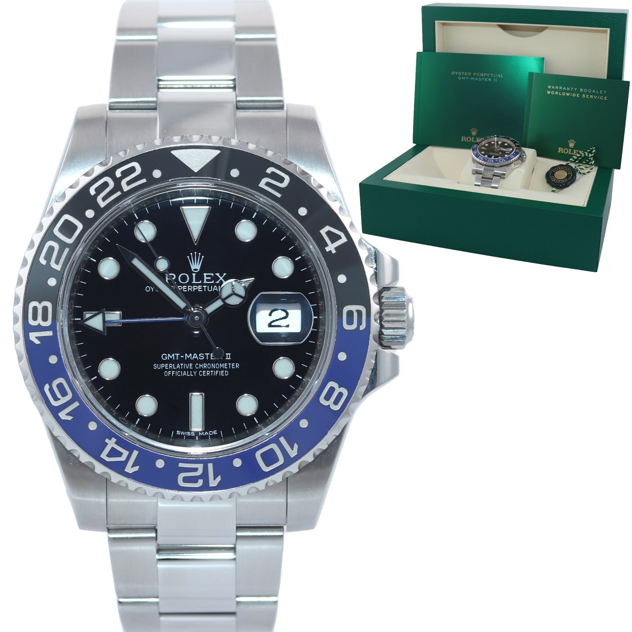 2019 Rolex GMT Master II 116710 BLNR Steel Ceramic Batman Blue Watch Box