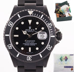 2004 PAPERS PVD Rolex Submariner Date 16610 Steel Black 40mm Dive Watch Box
