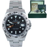 2012 PAPERS Rolex Explorer II 42mm 216570 Black Dial Steel GMT Date Watch Box