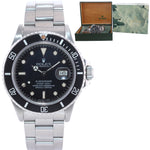 Patina Rolex Submariner Date 16800 Steel Black 40mm Dive Watch Box
