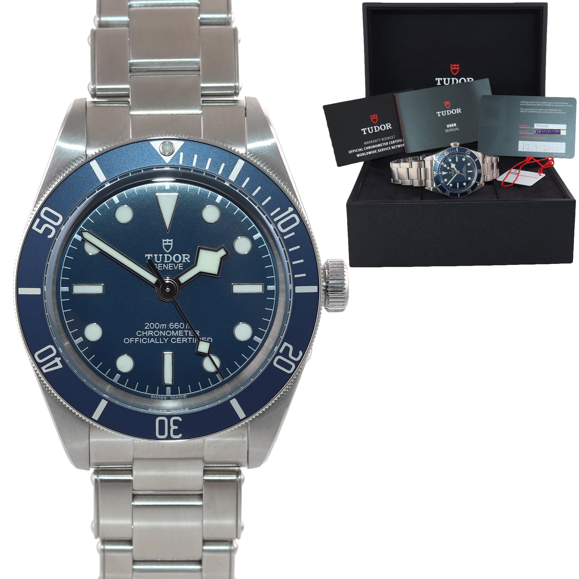 2021 PAPERS Tudor Black Bay Fifty Eight 58 BLUE Steel 79030B Watch Box