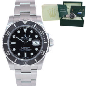 PAPERS Rolex Submariner Date 116610 Steel Black Dial Ceramic Bezel Watch Box