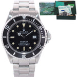 PAPERS Rolex Sea-Dweller Steel 16600 Black Date Tritium Divers Kit Watch Box