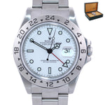 Rolex Explorer 2 16570 Steel White Dial Polar GMT 40mm Watch Box