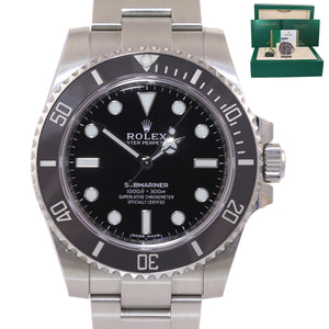 FEB 2020 NEW PAPERS Rolex Submariner No Date 114060 Steel Black Ceramic Watch