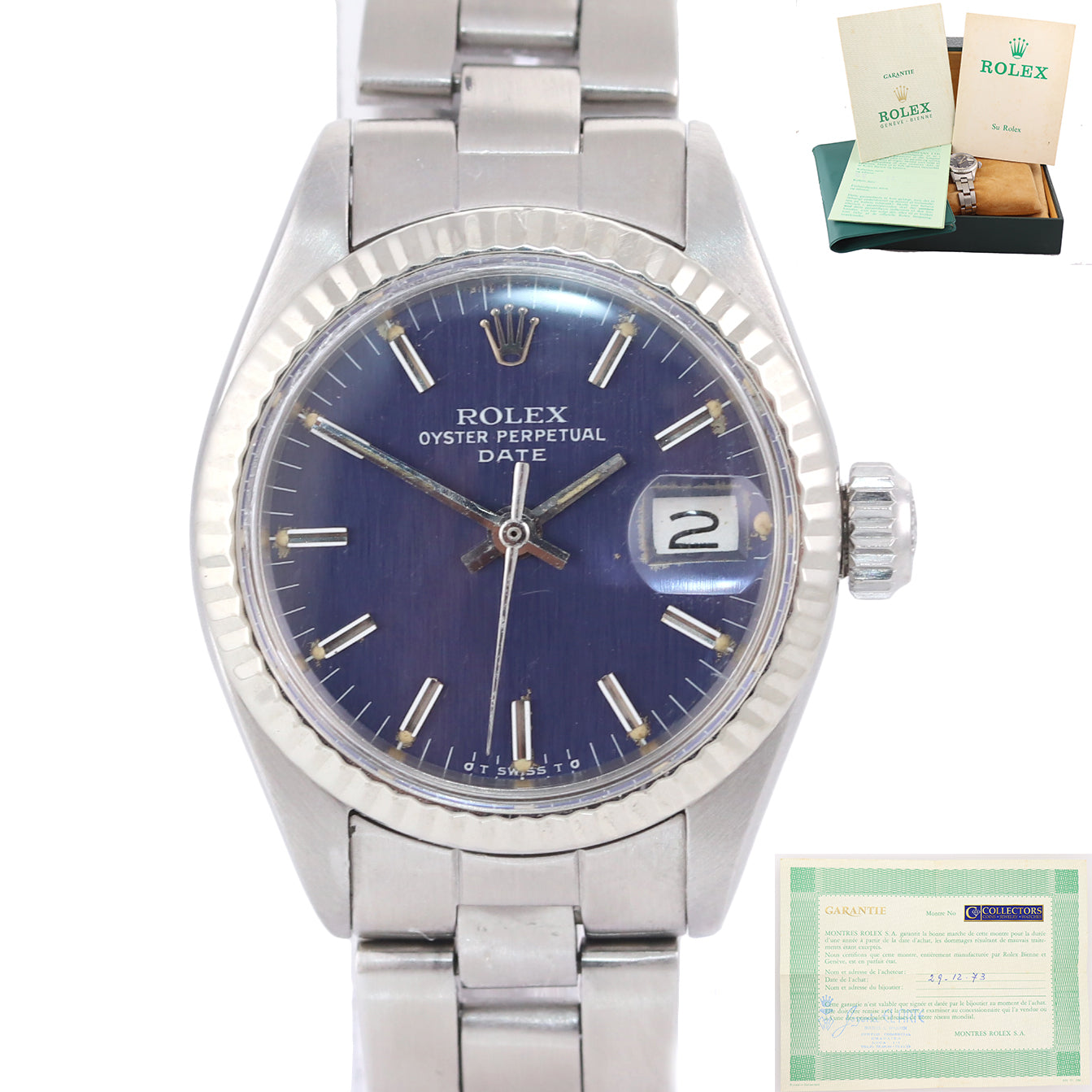 Ladies Rolex DateJust 26mm 6917 Stainless Steel Blue Dial Sigma Oyster Watch
