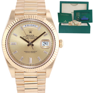 2021 PAPERS Rolex Day-Date 40 President 228238 Champ Diamond Yellow Gold Watch