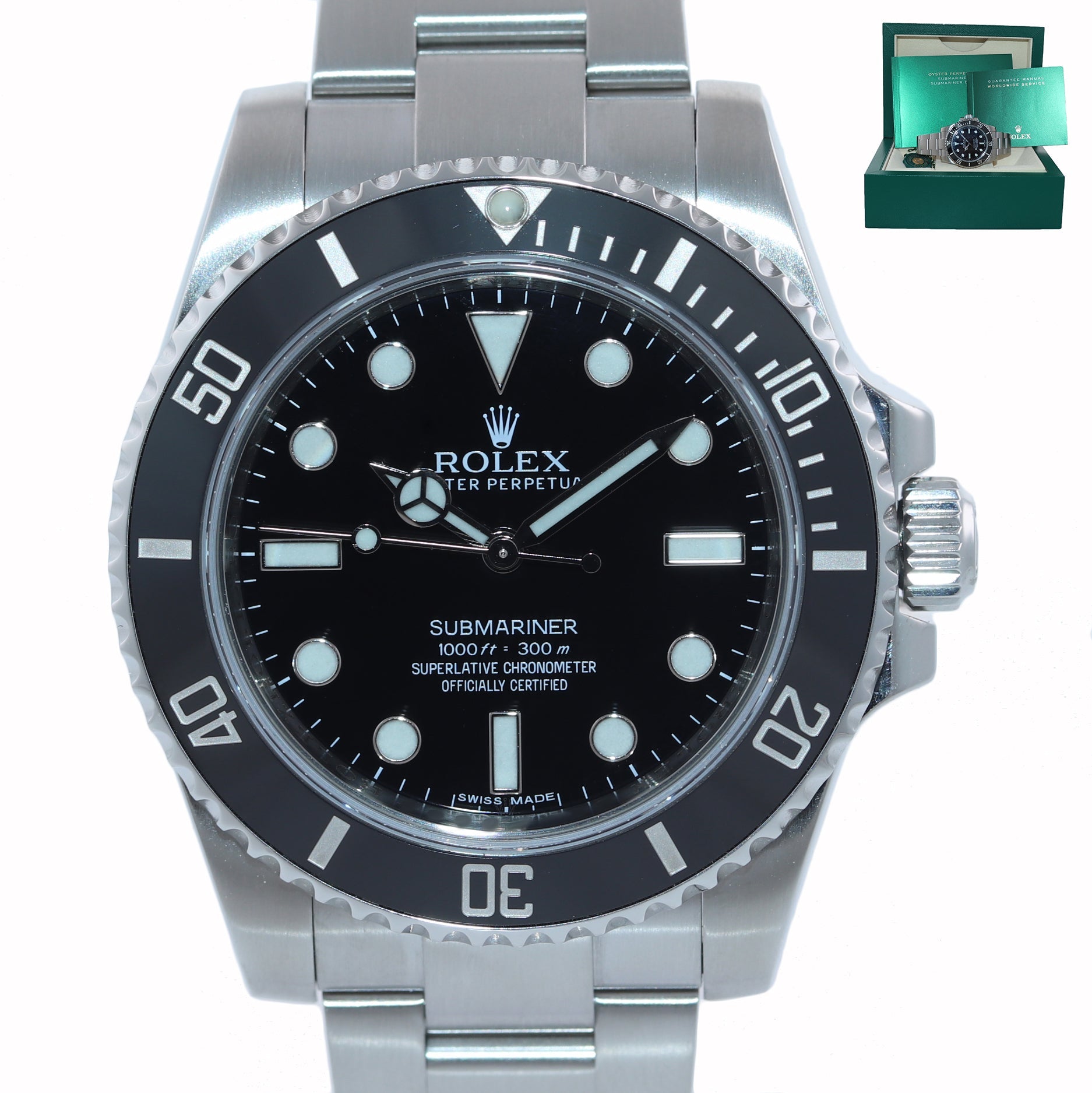 2019-2020 Rolex Submariner No-Date 114060 Steel Black Ceramic 40mm Watch Box
