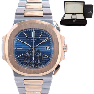 5980AR Patek Philippe Nautilus Rose Gold Two Tone Steel Blue 40.5m Watch Box