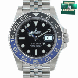 July 2020 NEW PAPERS Rolex GMT Master Batman Blue Jubilee Ceramic 126710 Watch