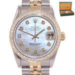 MOP DIAMOND Rolex DateJust 31mm Midsize Two-Tone Steel 18k Gold 68273 Watch