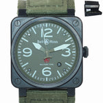 PAPERS Bell & Ross BR03-92 Military Type Black PVD OD Green 42mm Date Watch