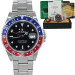 2000 PAPERS Rolex GMT-Master 2 Pepsi Blue Red Steel Holes 16710 40mm Watch box