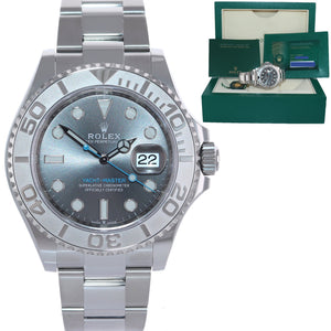 NEW 2021 PAPERS Rolex Yacht-Master 126622 Steel Platinum Rhodium Blue Watch Box