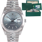 2018 PAPERS Rolex DateJust 41 Steel 126300 Rhodium Grey Jubilee Band Watch Box
