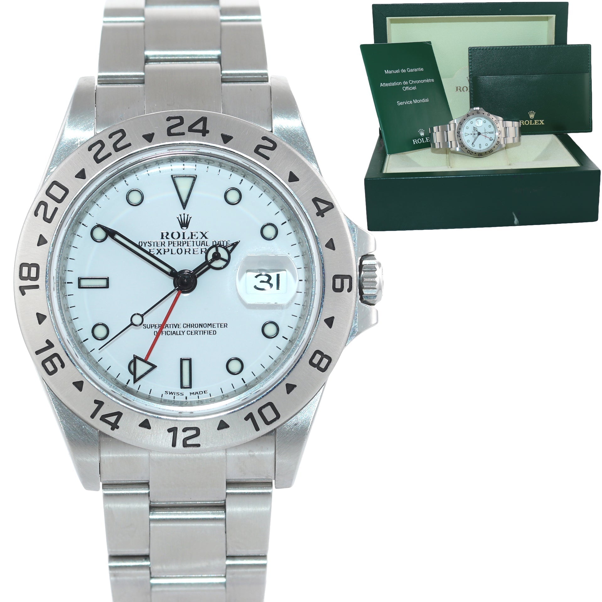 2008 ENGRAVED REHAUT Rolex Explorer II 16570 Polar 40mm 3186 Watch Box