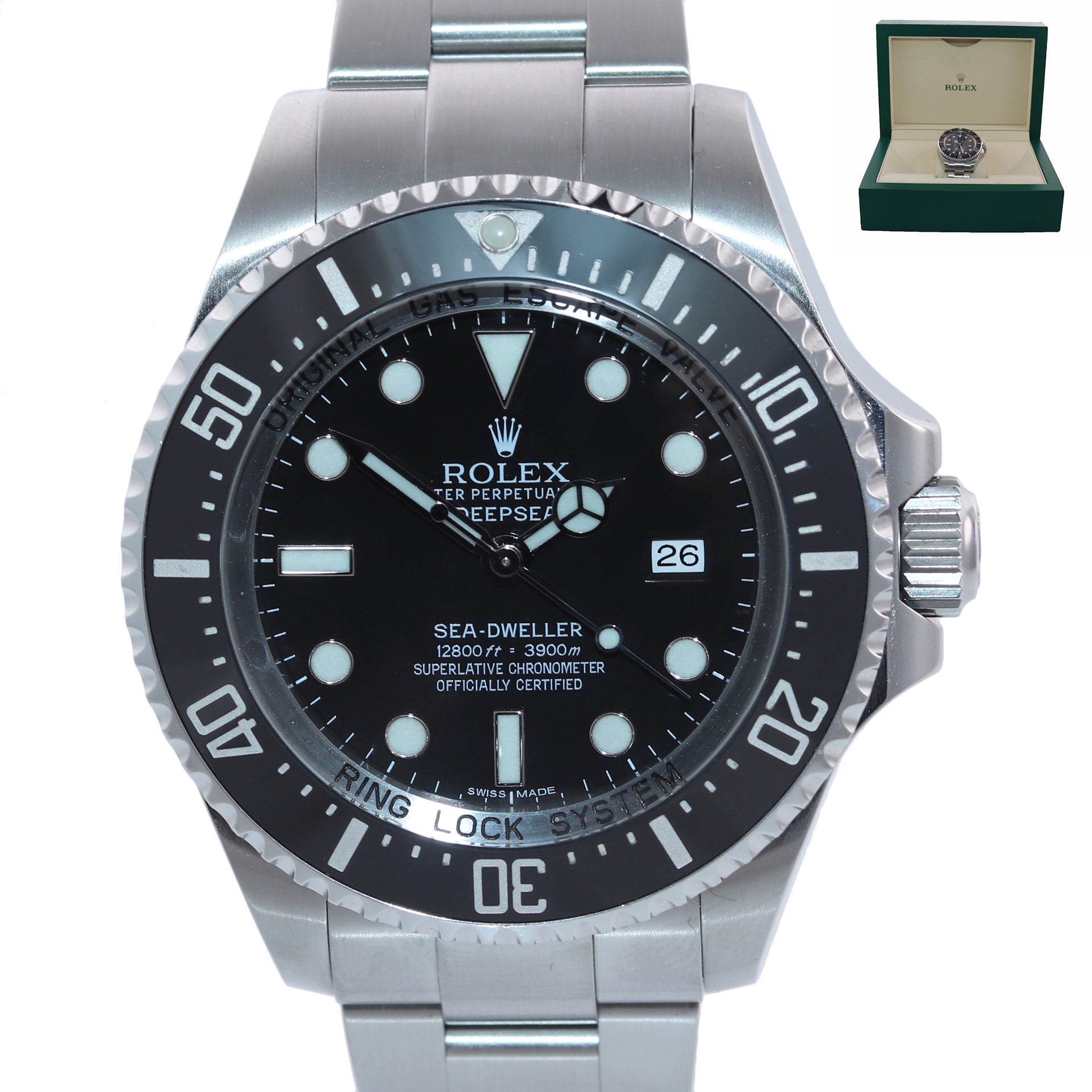 MINT Rolex Sea-Dweller Deepsea 116660 Stainless Steel 44mm Black Watch Box