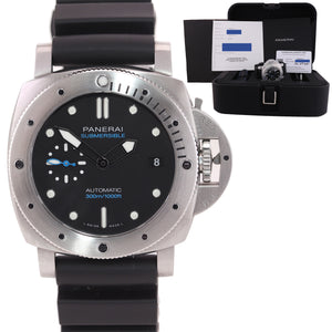PAPERS Panerai Submersible 42mm PAM00973 Steel Blue Black PAM 973 Watch Box