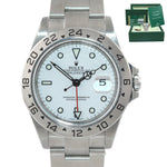 2008 PAPERS Rolex Explorer II 16570 Polar White Dial Steel 40mm 3186 Watch Box
